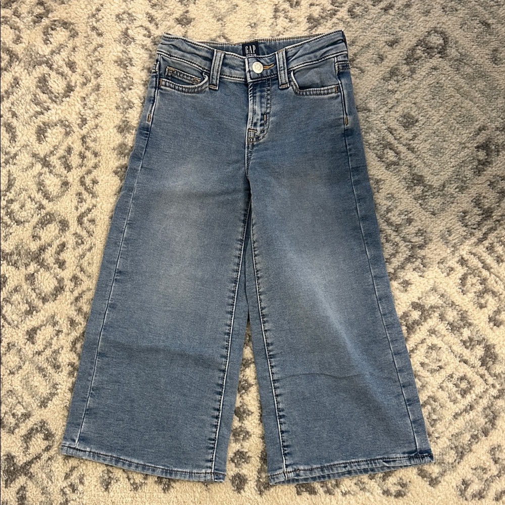 Gap girls 6 slim super soft wide leg ankle jeans